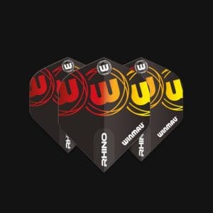 WINMAU RHINO BLACK, RED & YELLOW FLIGHTS