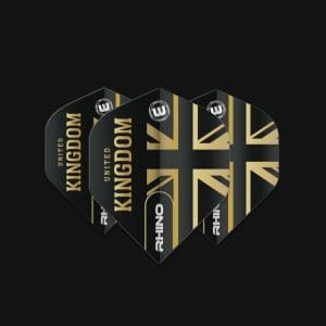 WINMAU RHINO BLACK & GOLD FLAG- UNITED KINGDOM FLIGHTS