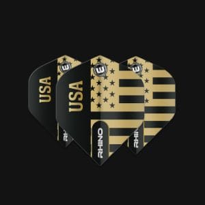 WINMAU RHINO BLACK & GOLD FLAG- USA FLIGHTS