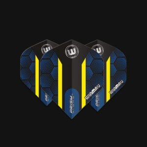 WINMAU PRISM ALPHA BLUE & YELLOW HEXAGON FLIGHTS