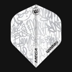 WINMAU MEGA STD DART FLIGHTS 75 MICRON  x 3 Flights WHITE