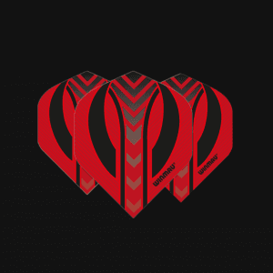 WINMAU MEGA STD DART FLIGHTS 75 MICRON x 3 Flights BKACK & RED