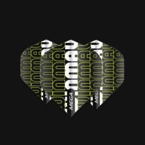 WINMAU MEGA STD DART FLIGHTS 75 MICRON  x 3 Flights BLACK & GREEN