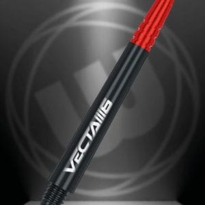 WINMAU Vecta Blade 6 Polycarbonate Medium Dart Stems, Black/Red- 3 stems