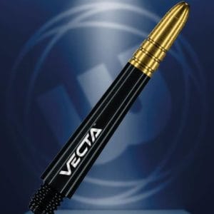 Winmau Vecta Polycarbonate Medium Dart Stems, Black/Gold - Total 3 Stems