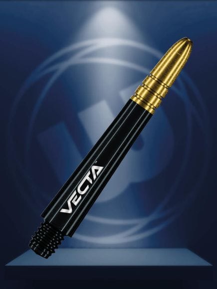 Winmau Vecta Polycarbonate Medium Dart Stems, Black/Gold - Total 3 Stems