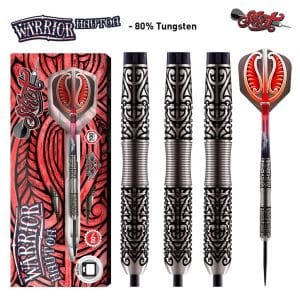 Shot Darts Warrior Hautoa Steel Tip Dart Set-Centre Weighted 80% Tungsten Barrels