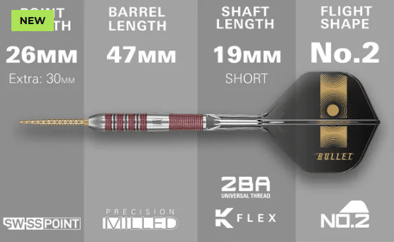 Target Stephen Bunting 95K 95% Tungsten SP Steel Tip Darts - Image 4
