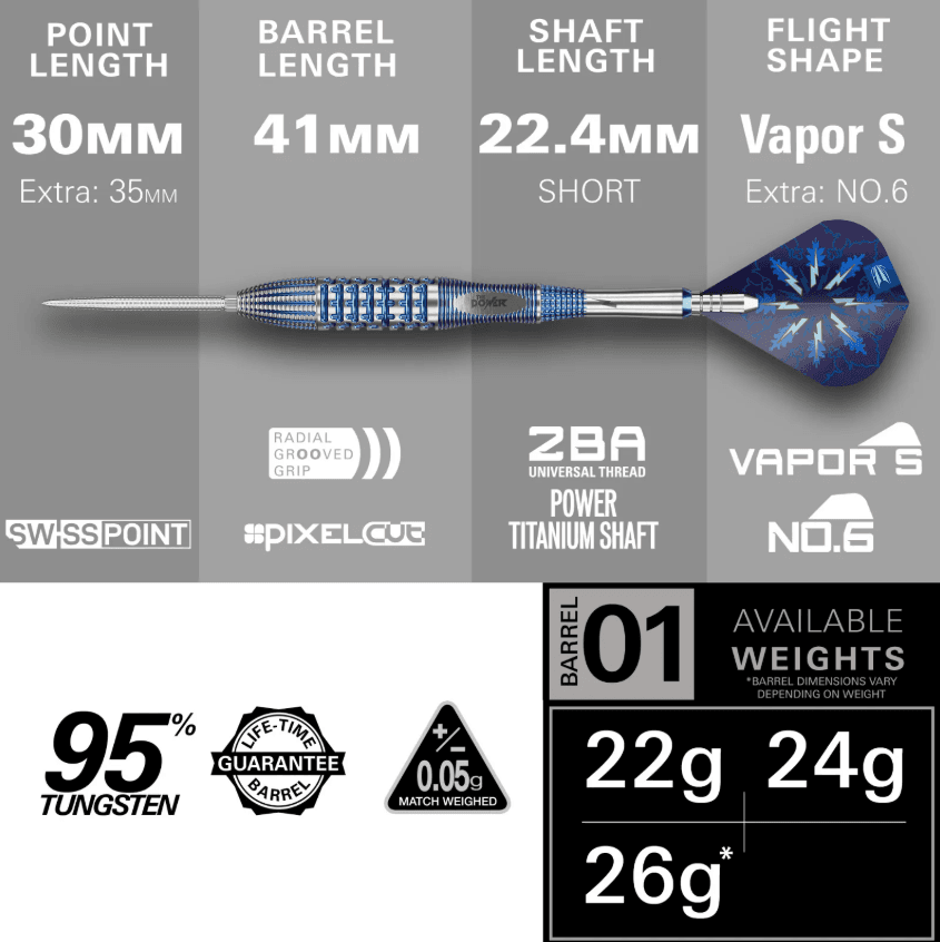 Target Darts Phil Taylor Power GX2 Swiss Point Darts - Image 2