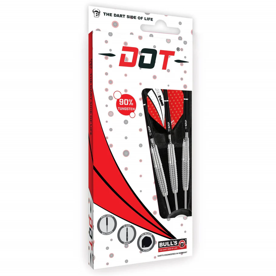 BULL'S Dot D1 Darts - Steel Tip - 90% Tungsten - Rear Shark - Image 2