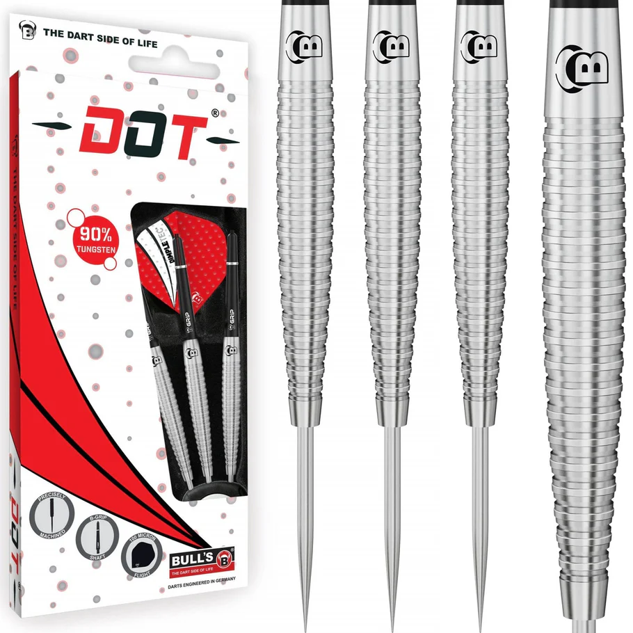 BULL'S Dot D6 Darts - Steel Tip - 90% Tungsten - Pyramid Grip - Image 4