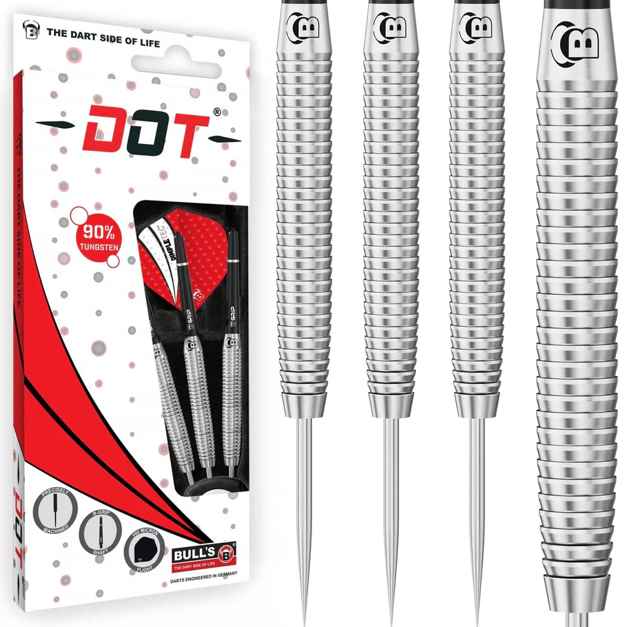 BULL'S Dot D7 Darts - Steel Tip - 90% Tungsten - Straight Shark - Image 4