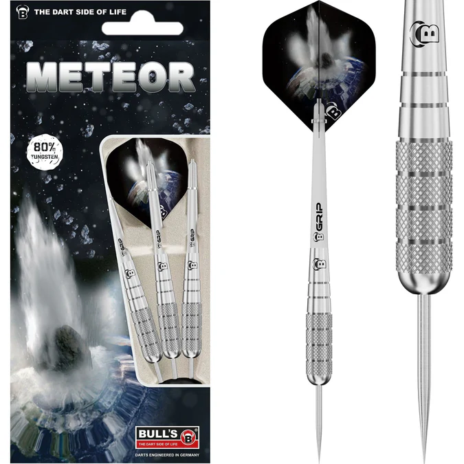 BULL'S Meteor Darts - Steel Tip - 80% Tungsten - MT10 - Front Knurl