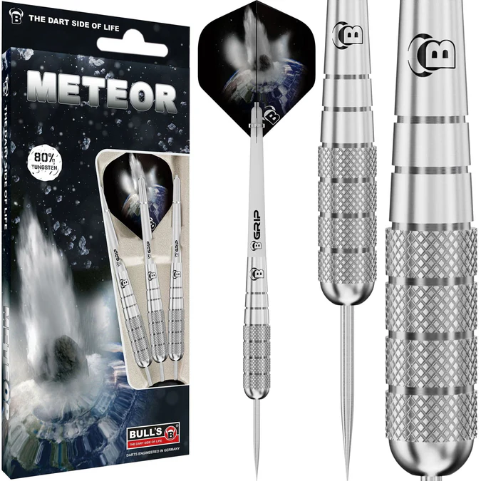 BULL'S Meteor Darts - Steel Tip - 80% Tungsten - MT10 - Front Knurl - Image 3