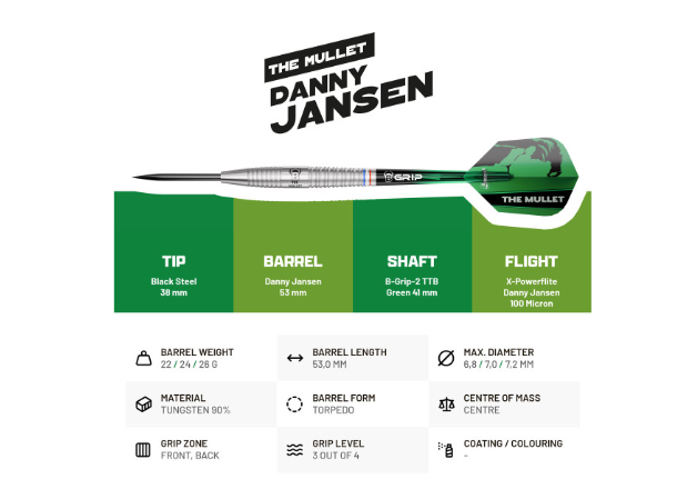 BULL'S Danny Jansen G2 Steel Dart - Image 4