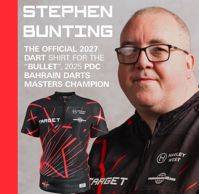 Target Darts Stephen Bunting 2027 Official Youth Playing Shirt Kids 8-10yrs