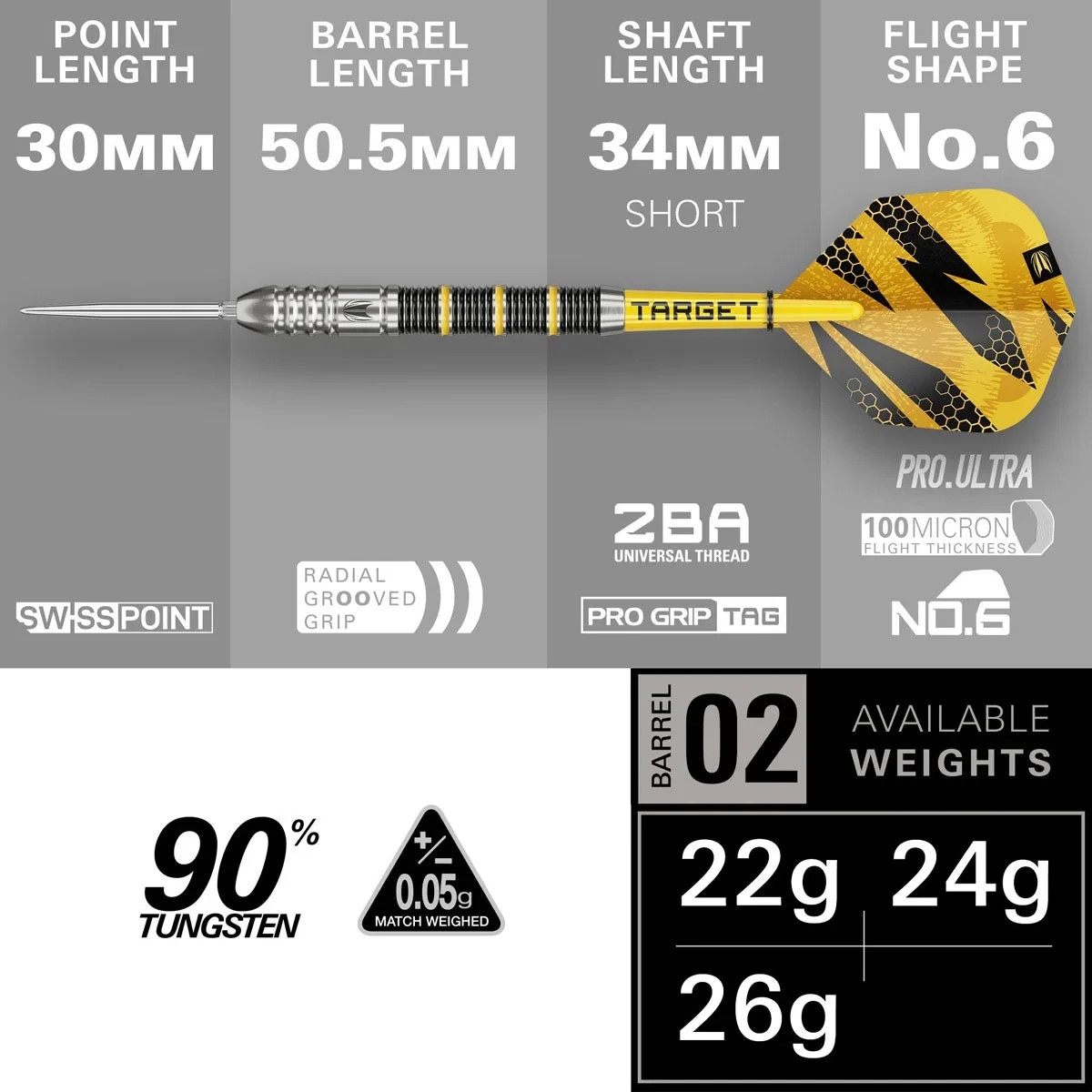 Target Darts BUZZ Steel Tip 90% Tungsten Swiss Points Dart Set Barrel 02 - Image 5