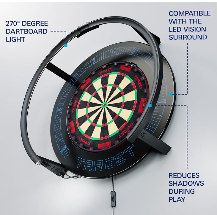 Target Darts Corona Vision 2 Dart Board LED Lighting System, Black Frame - Image 7