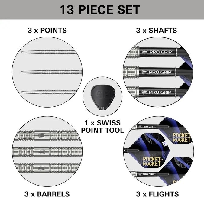 TARGET DARTS JUSTIN HOOD G1 SP 90% TUNGSTEN STEEL TIP DARTS 23G - Image 3