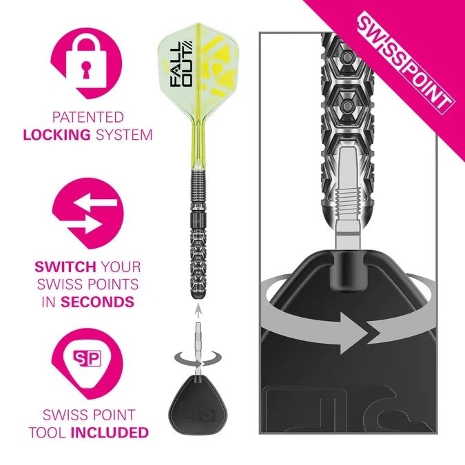 TARGET DARTS LUKE LITTLER FALLOUT SP 90% TUNGSTEN STEEL TIP DARTS - Image 4