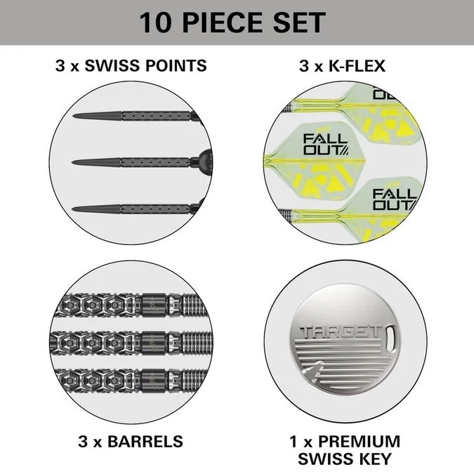TARGET DARTS LUKE LITTLER FALLOUT SP 90% TUNGSTEN STEEL TIP DARTS - Image 3