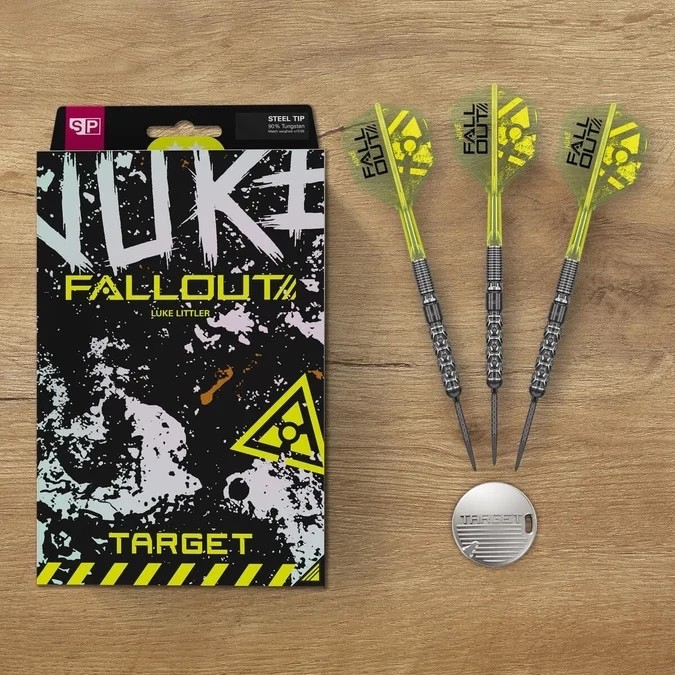 TARGET DARTS LUKE LITTLER FALLOUT SP 90% TUNGSTEN STEEL TIP DARTS - Image 2