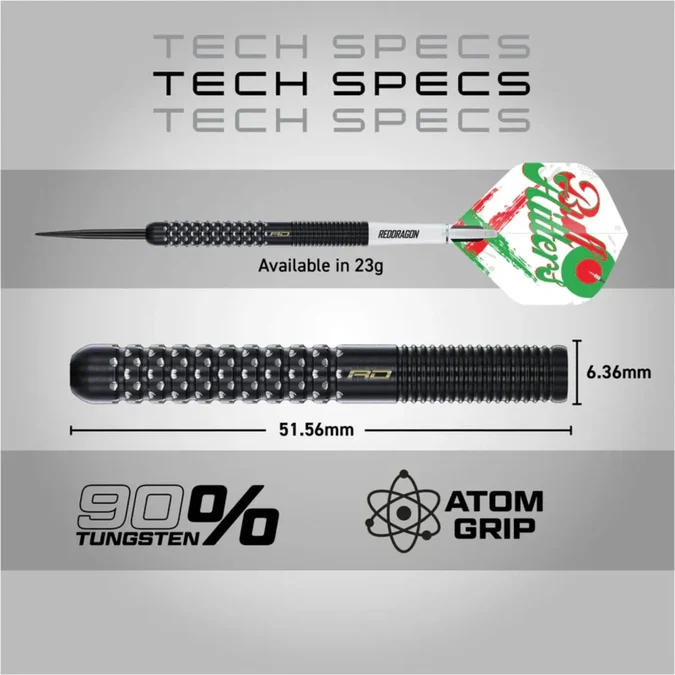 Red Dragon Bullhitters V1 90% Tungsten Steel Tip Darts - Image 2
