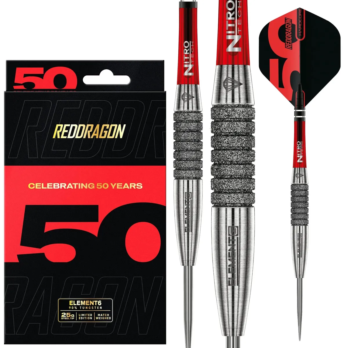 Red Dragon 50 Year Collection Element 6 C 90% Tungsten Darts 24 G