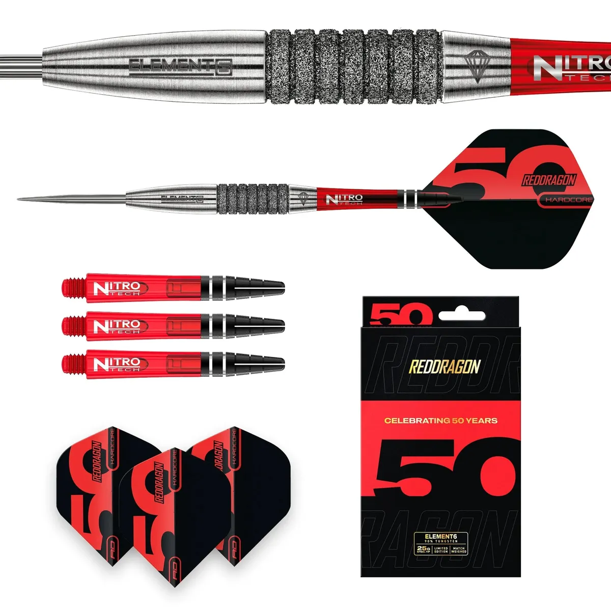 Red Dragon 50 Year Collection Element 6 C 90% Tungsten Darts 24 G - Image 5
