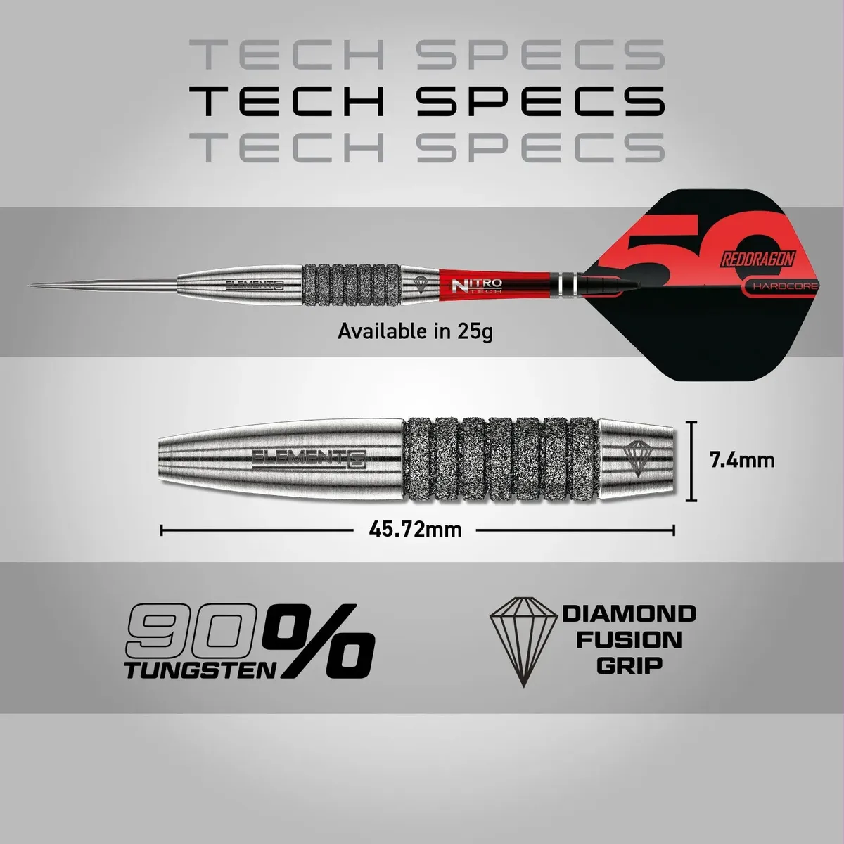 Red Dragon 50 Year Collection Element 6 C 90% Tungsten Darts 24 G - Image 6