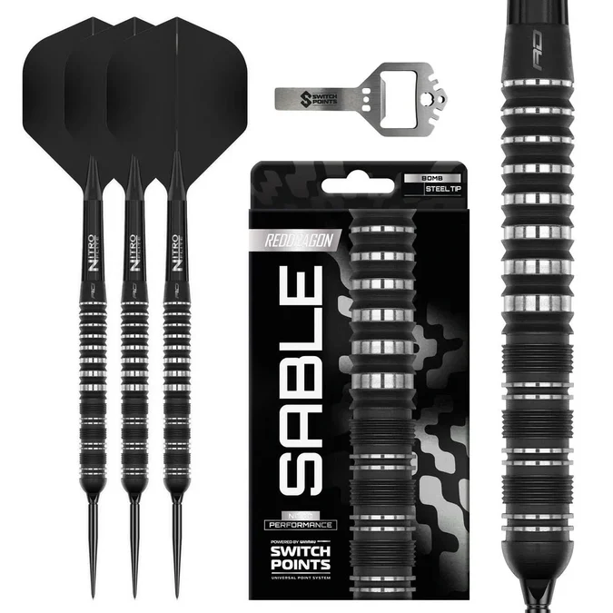 Red Dragon Sable Parallel SP 90% Tungsten Steel Tip Darts