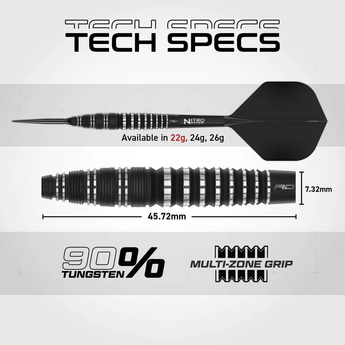 Red Dragon Sable Bomb SP 90% Steel Tip Darts - Image 2